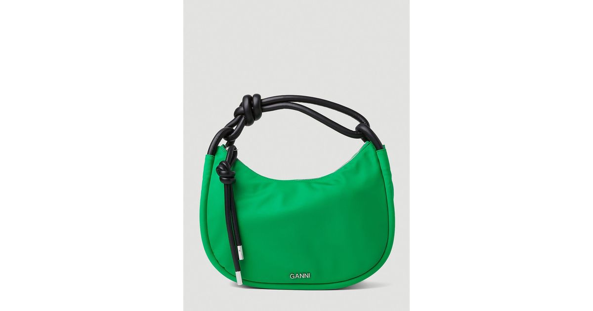 Ganni Knot Mini Handbag in Green | Lyst