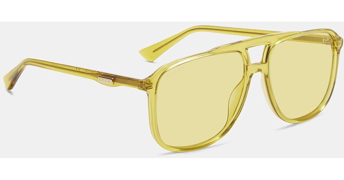 gucci aviator sunglasses yellow