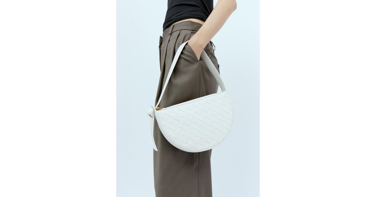 Bottega Veneta Mini Sunrise Shoulder Bag in White | Lyst