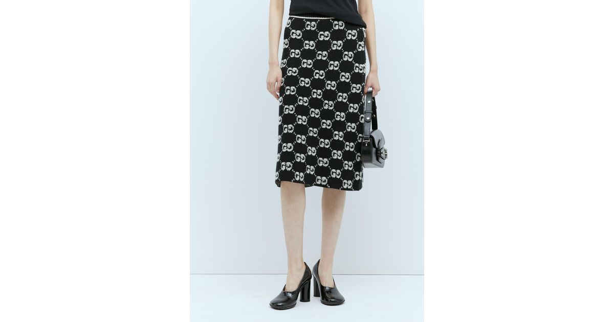 GUCCI - Colorblock Wool Midi Skirt