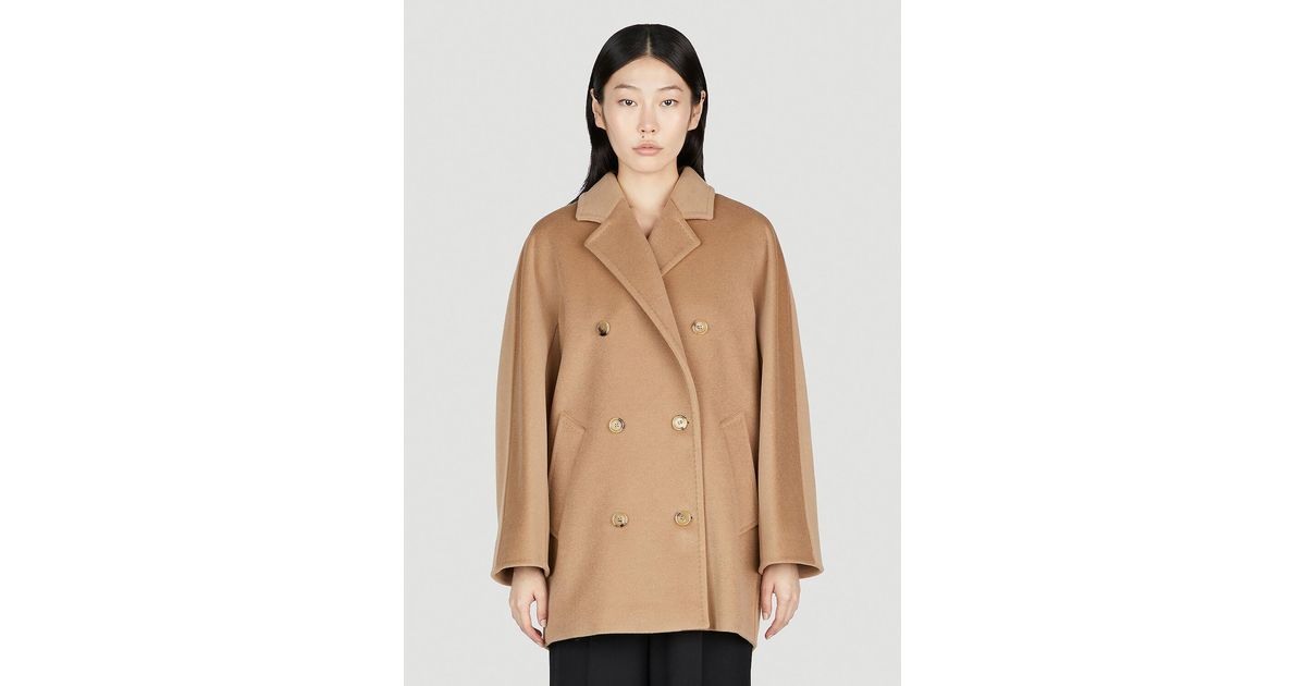 Max Mara Short 101801 Icon Coat in Natural | Lyst