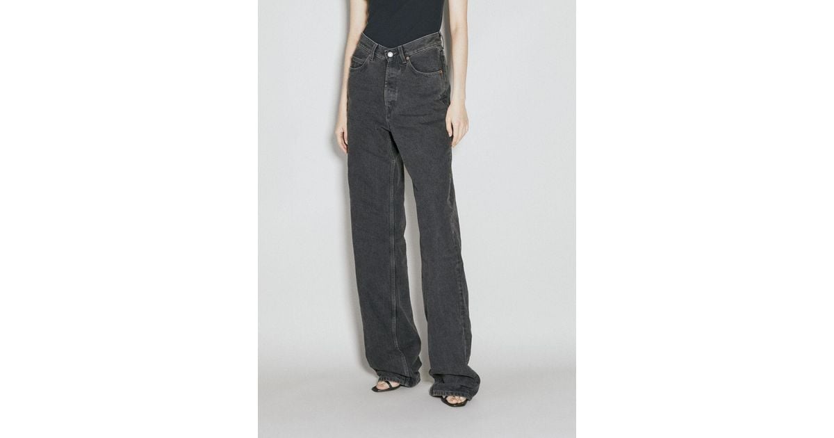 Black V-waist wide-leg jeans, Saint Laurent