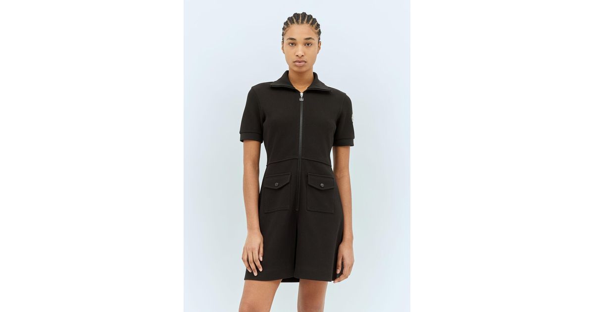 ワンピース Moncler Black Polo Dress With Logo Moncler Polo Dress With Logo in Black | Lyst