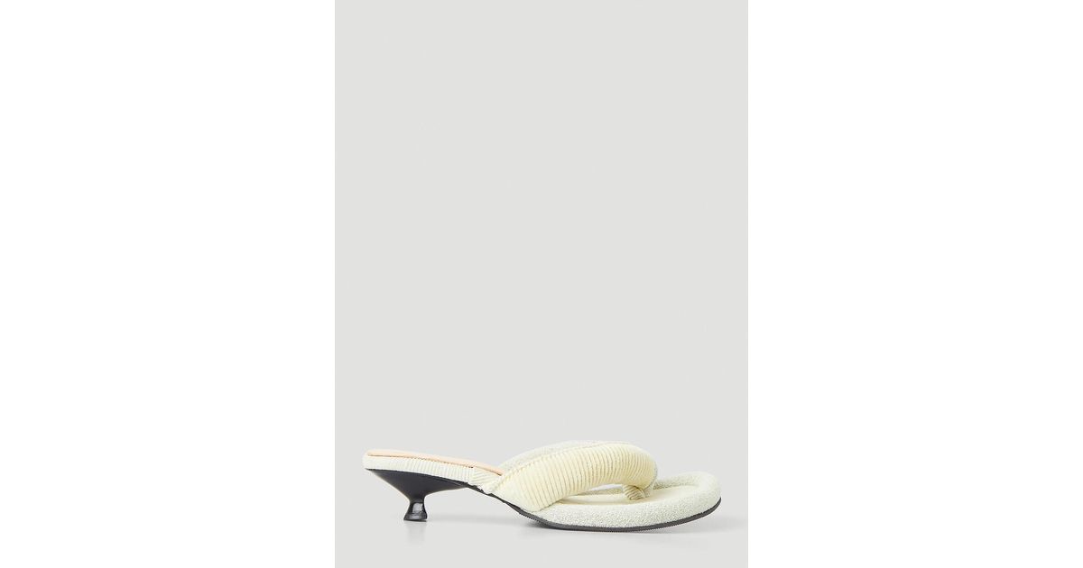 Ugo Paulon Patel Thong Kitten Heel Mules in Natural | Lyst