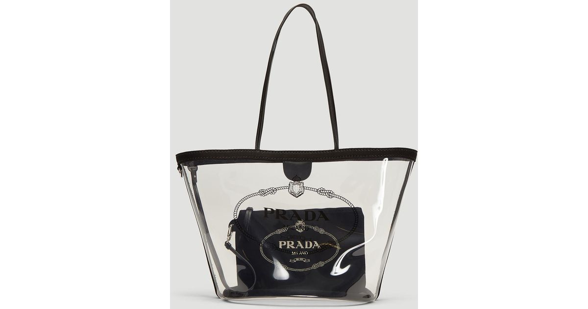 clear prada tote
