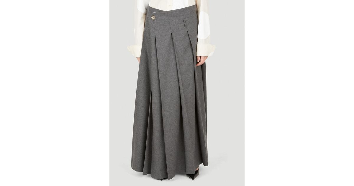 Sportmax Baviera Pleated Skirt in Gray | Lyst