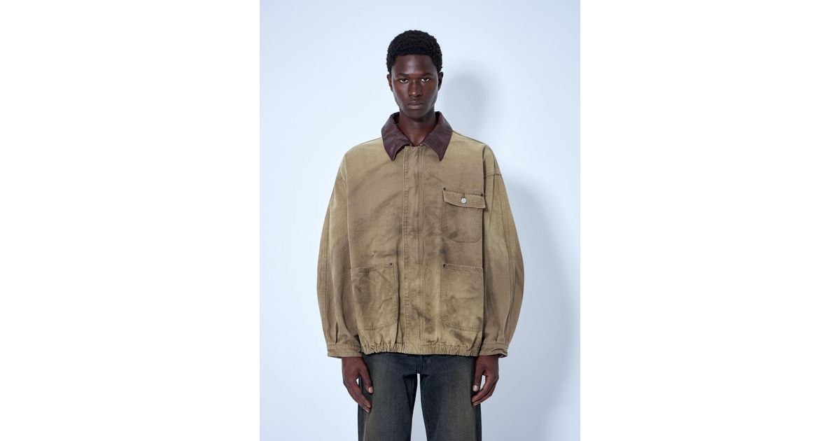 Ssstein Sulfur Dyed Oxford Vintage Jacket in Natural for Men | Lyst UK