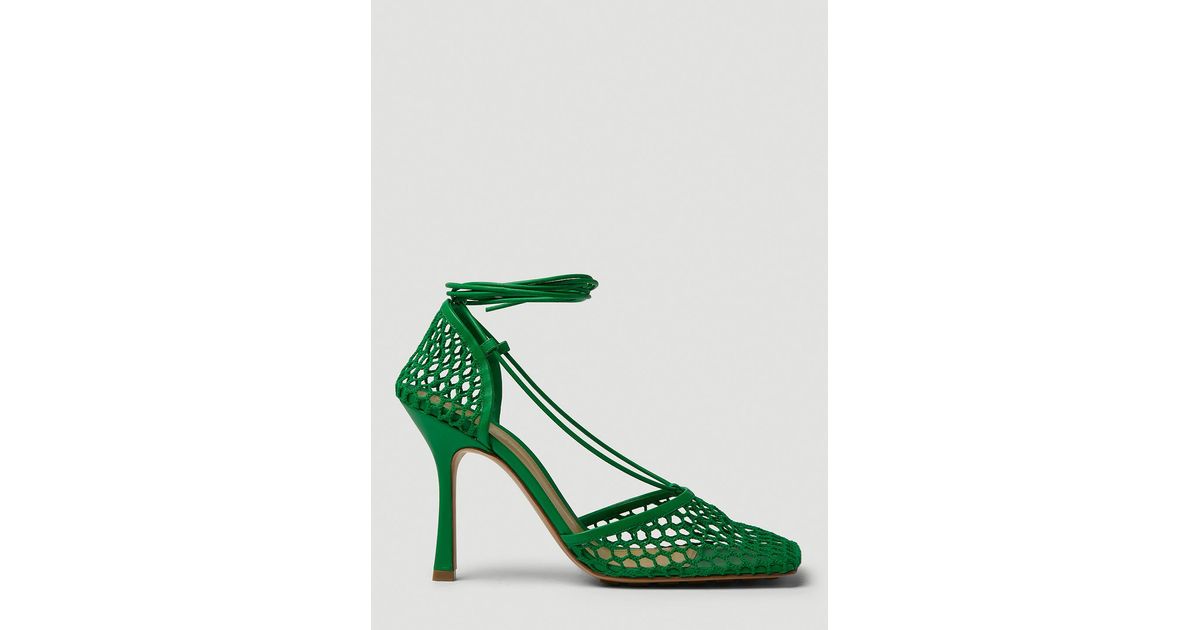 Bottega Stretch Mesh High Heels in Green Lyst