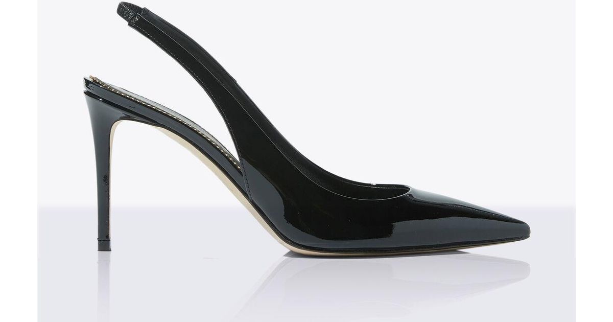 SCAROSSO Sutton Patent Pumps in Black | Lyst