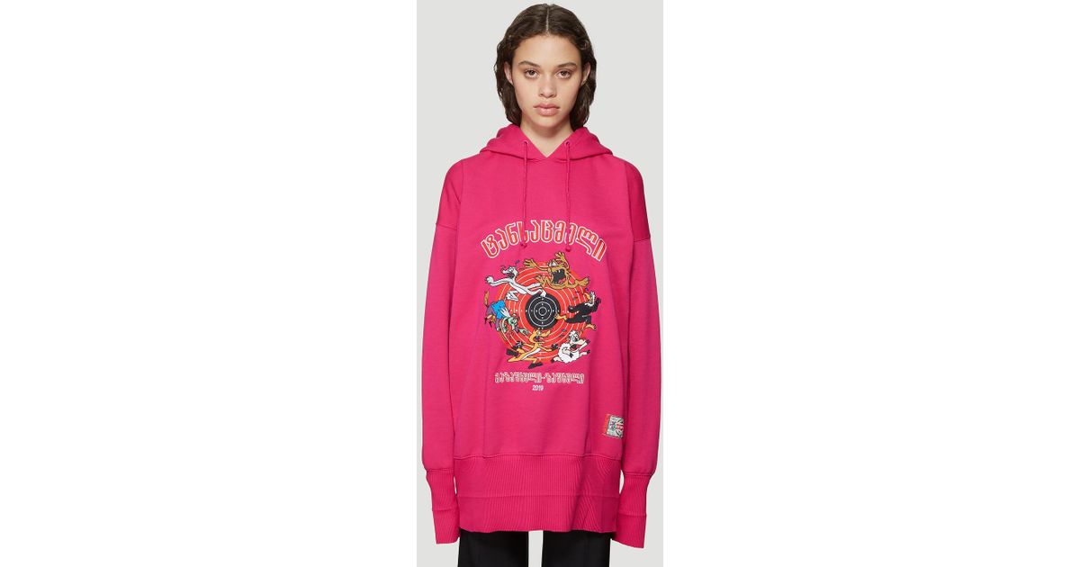 Vetements Cartoon Hoodie in Pink | Lyst Canada