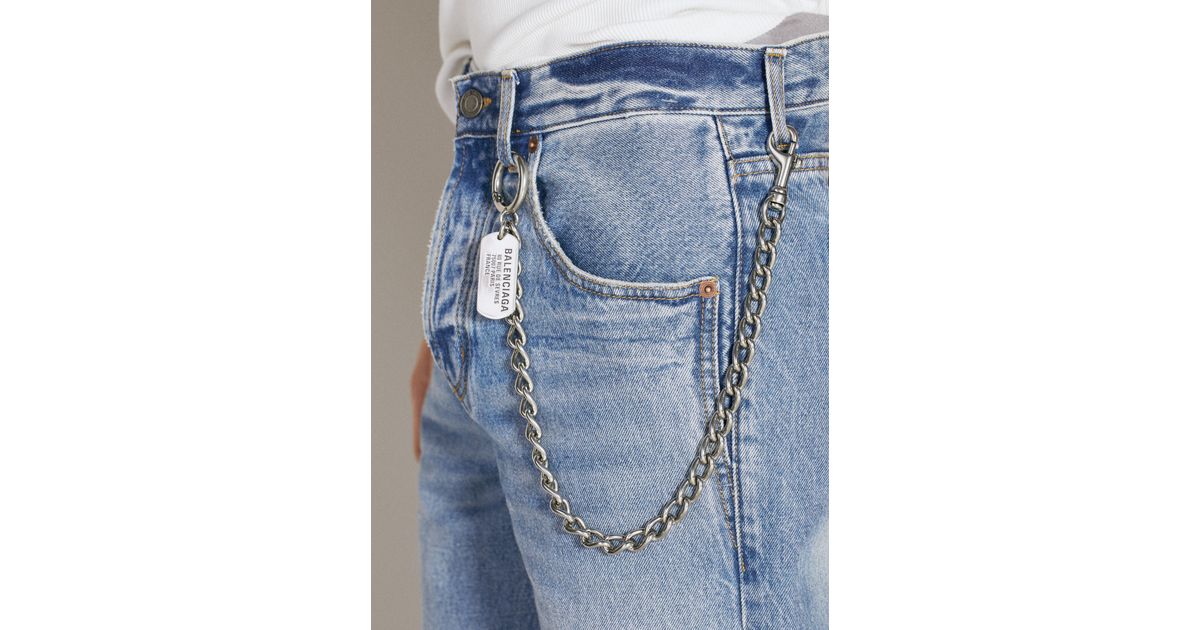 Balenciaga Logo Tag Pant Chain, Man Jewellery Silver One Size