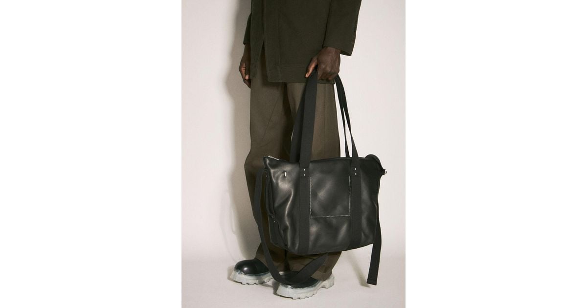 Rick Owens Leather Trolley Tote Bag in Black for Men | Lyst