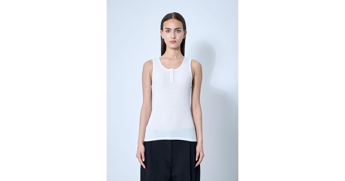 The Row Mansel Tank Top in White | Lyst UK