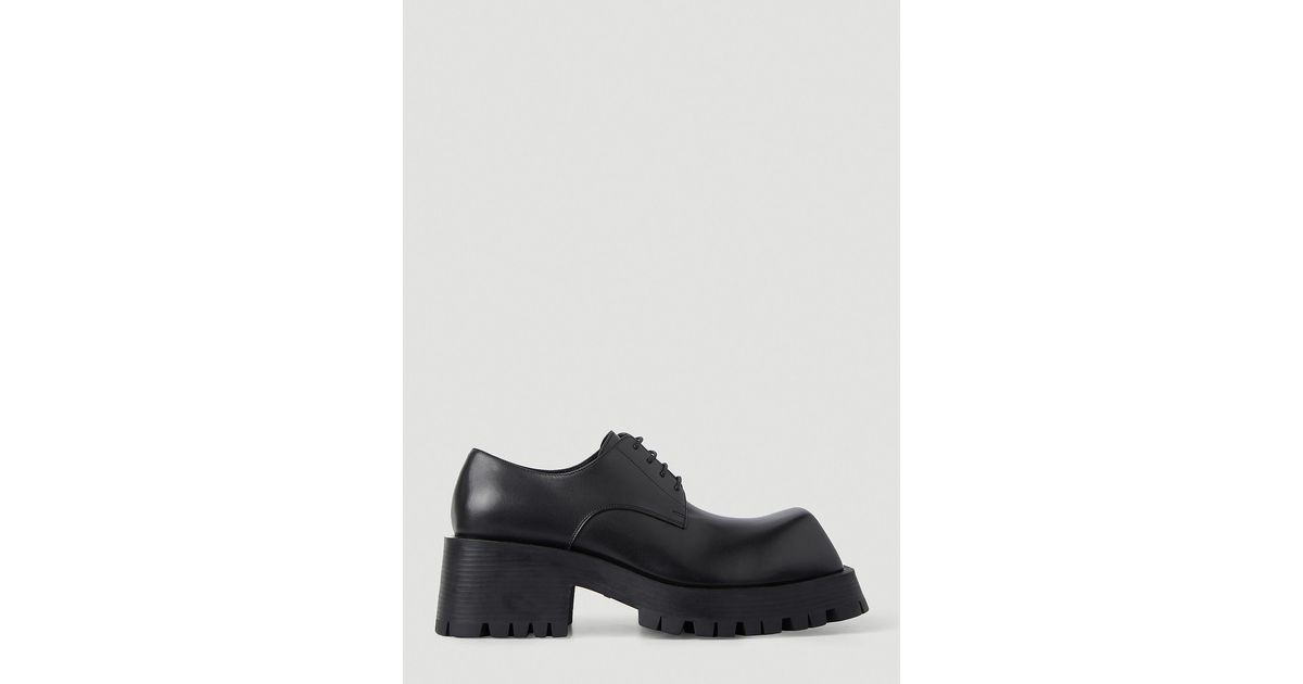 Balenciaga Leather Trooper Derby Shoes in Black - Lyst