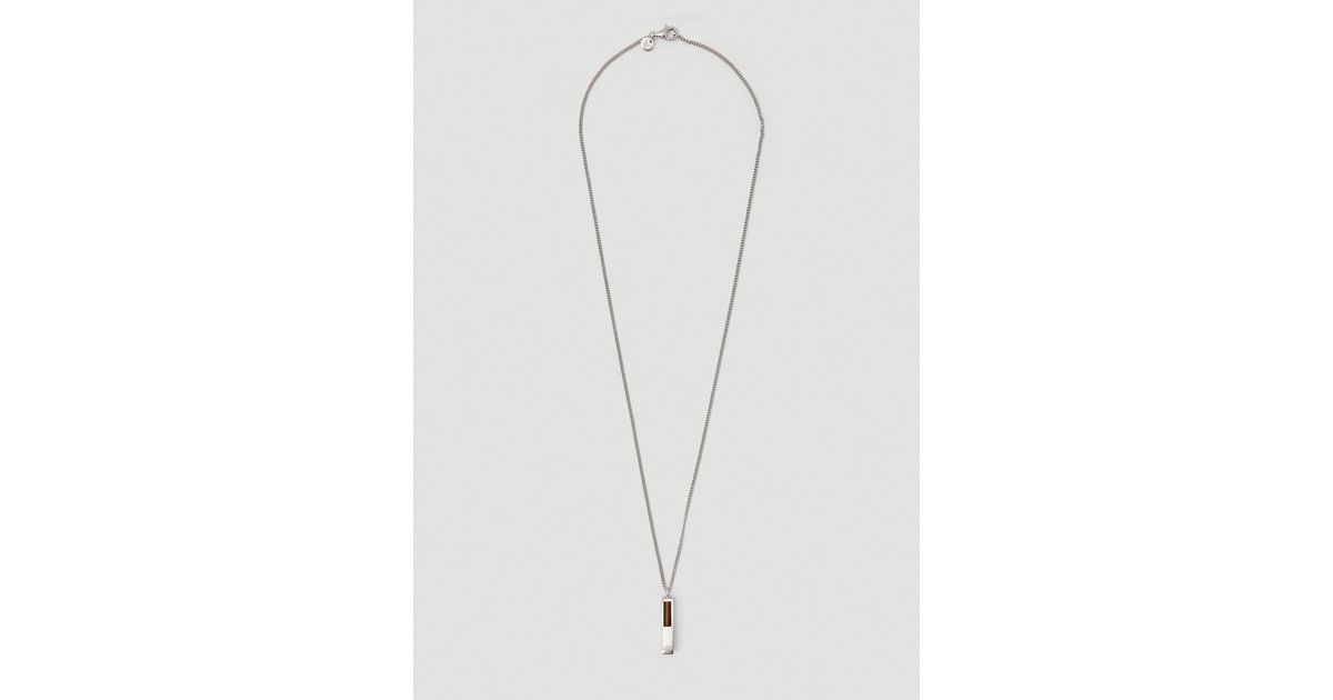 Tom Wood Cube Pendant Tiger Eye Necklace in Silver (Metallic) for Men