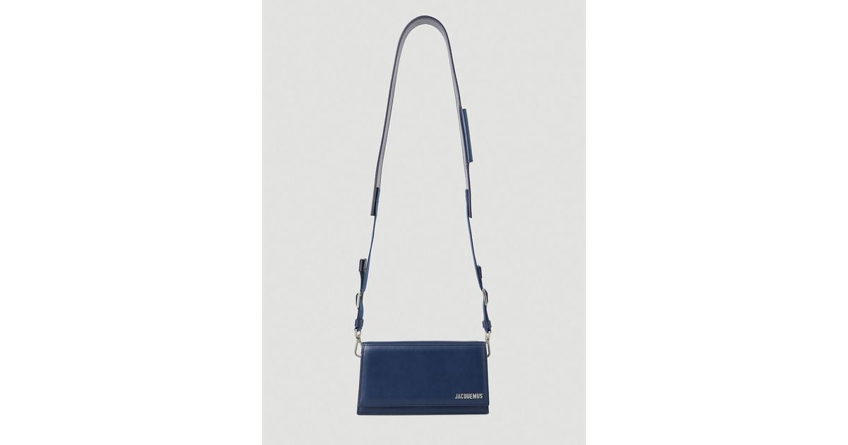 Jacquemus Leather Le Bambino Homme Crossbody Bag in Dark Blue (Blue