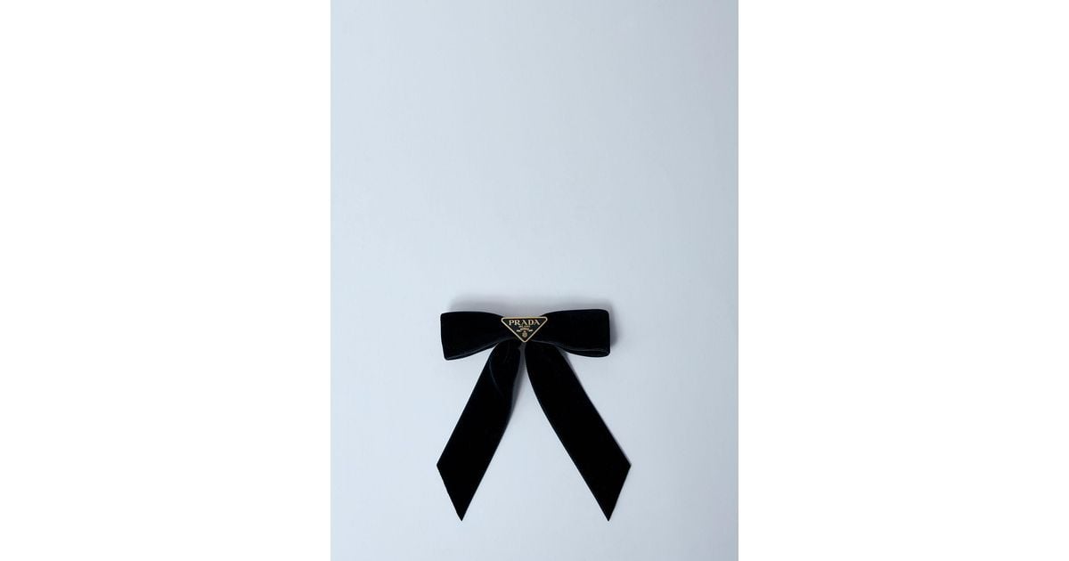 Prada Velvet Hair Clip in Black | Lyst Canada