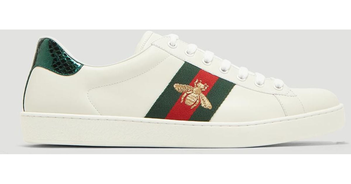 Gucci new ace bee embroidered trainers clearance