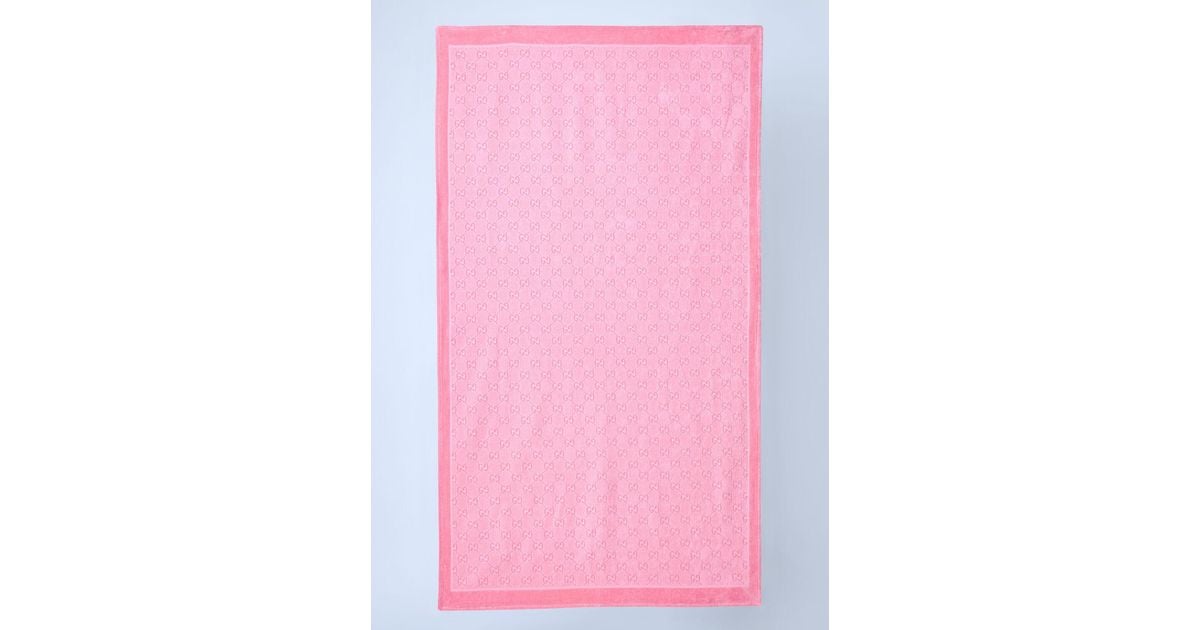 GUCCI タオル ピンク Gucci Gg Terry-cloth Towel in Pink | Lyst