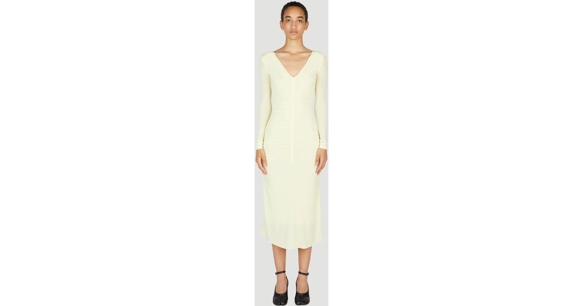 Isabel Marant Laly Ruched Semi-sheer Dress in White | Lyst