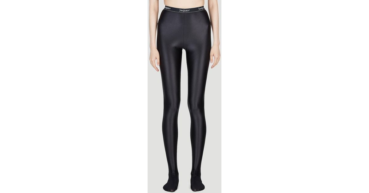 Saint Laurent High Shine Opaque Tights in Blue | Lyst UK
