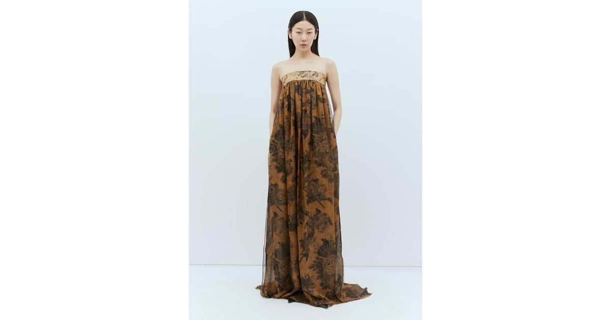 ワンピース Max Mara Studio LISETTA BUSTIER DRESS IN FANCY ORGANZA Patterned organza bustier dress, ivory | 