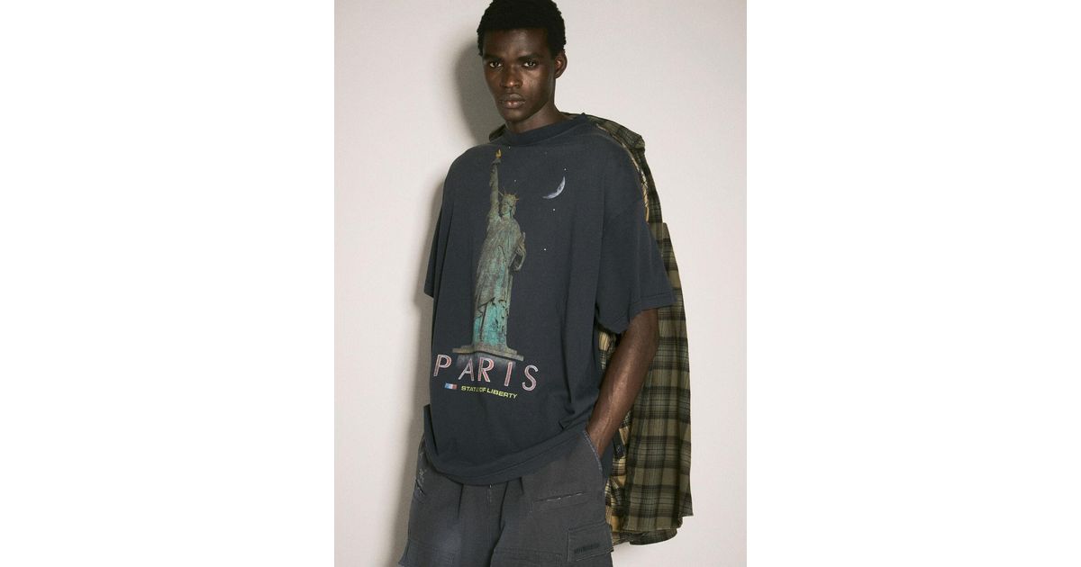 Balenciaga Paris Liberty Layered Shirt in Blue for Men | Lyst