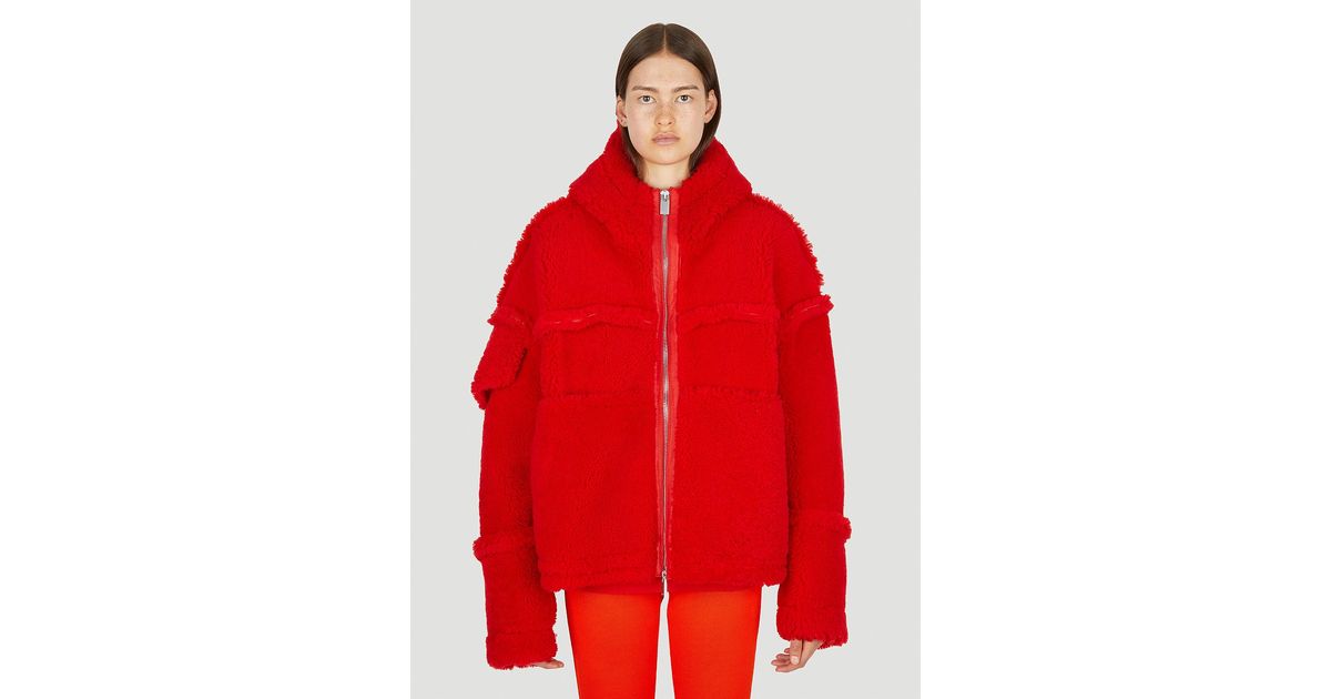 1017 ALYX 9SM Oversized Shearling Jacket in Red | Lyst