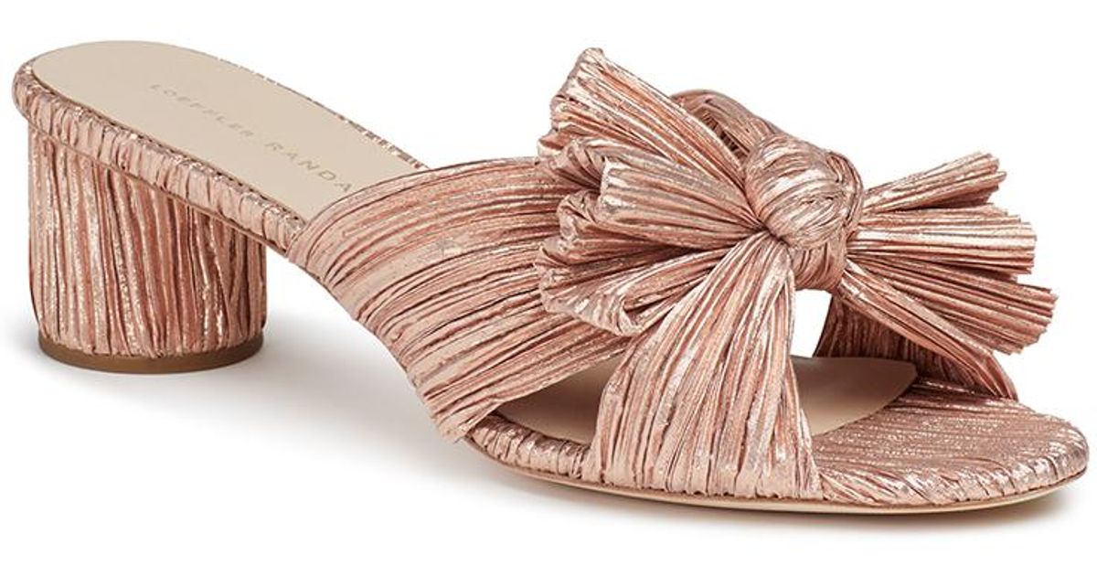 emilia mid heel pleated knot slide