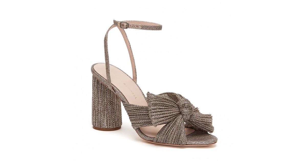 Loeffler Randall Synthetic Camellia Knotted Glitter Sandals - Lyst