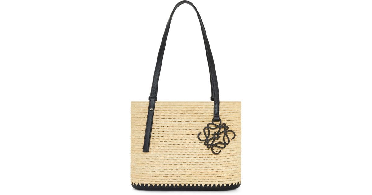 Loewe Small Square Basket Bag In Raffia And Rubber in Natural Lyst UK