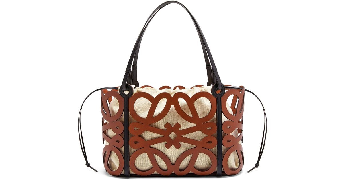 Loewe Leather Luxury Anagram Cut-out Tote In Calfskin For Women 