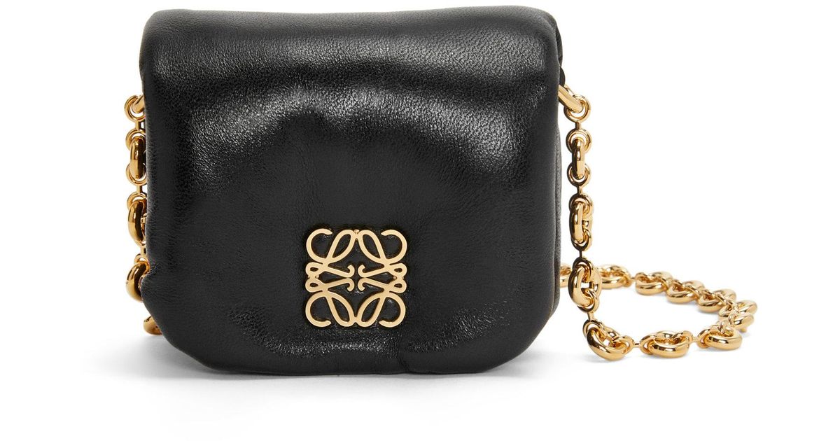 ショルダーバッグ・ポシェット LOEWE Mini Puffer Goya Bag in Shiny Nappa Lambskin in Black Loewe Puffer Goya in shiny nappa lamskin | Designers Bag