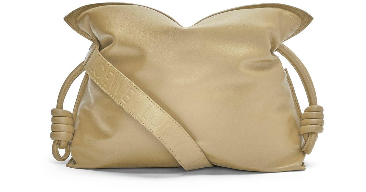 Loewe Leather Luxury Puffer Flamenco Clutch In Shiny Nappa Calfskin For