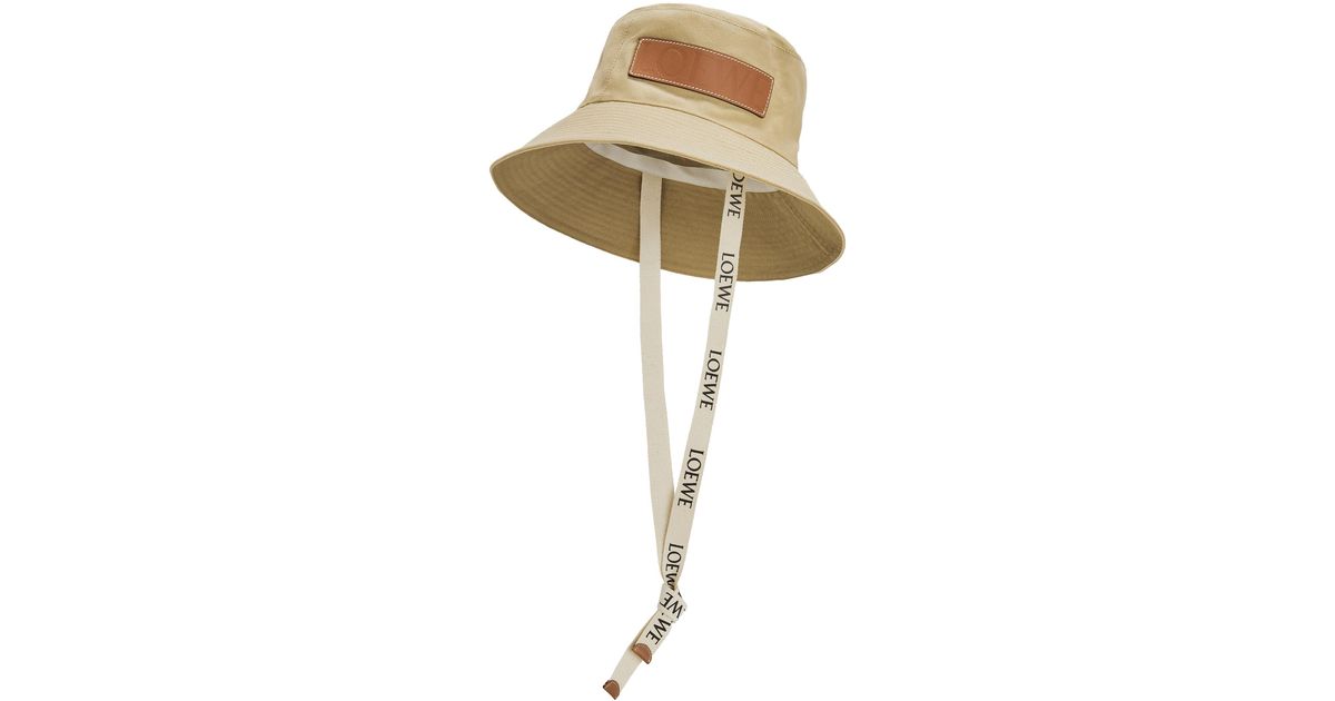 Loewe Fisherman Bucket Hat in Tan Nappa calf leather Leather Brown