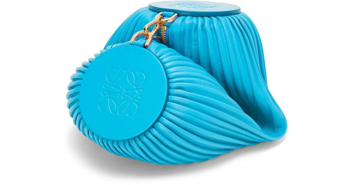 Loewe Leather Bracelet Pouch In Nappa Calfskin in Blue | Lyst