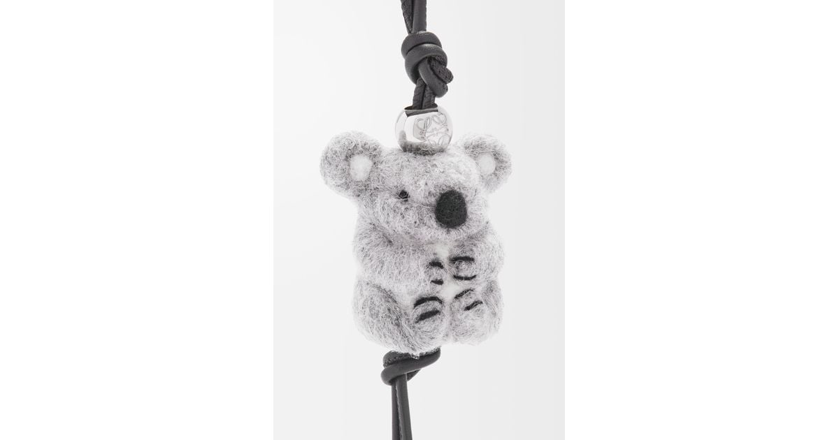 LOEWE コアラチャーム グレー Loewe Luxury Koala Charm In Felt And Calfskin in Gray | Lyst