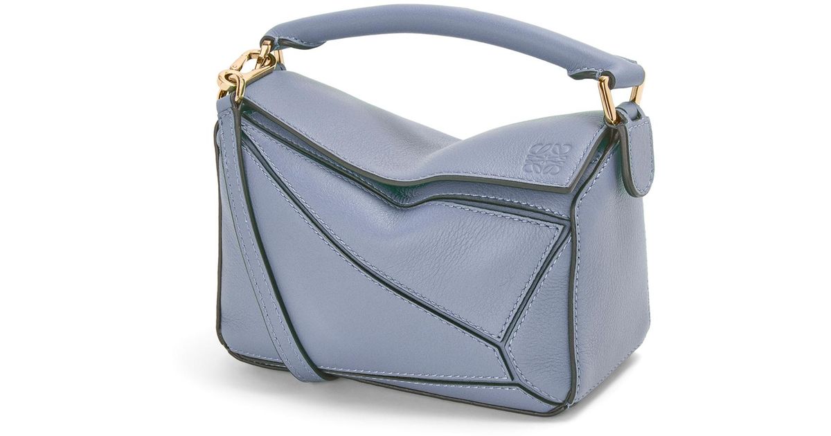 LOEWE Calfskin Small Puzzle Bag Lagoon Blue Blueberry 899871