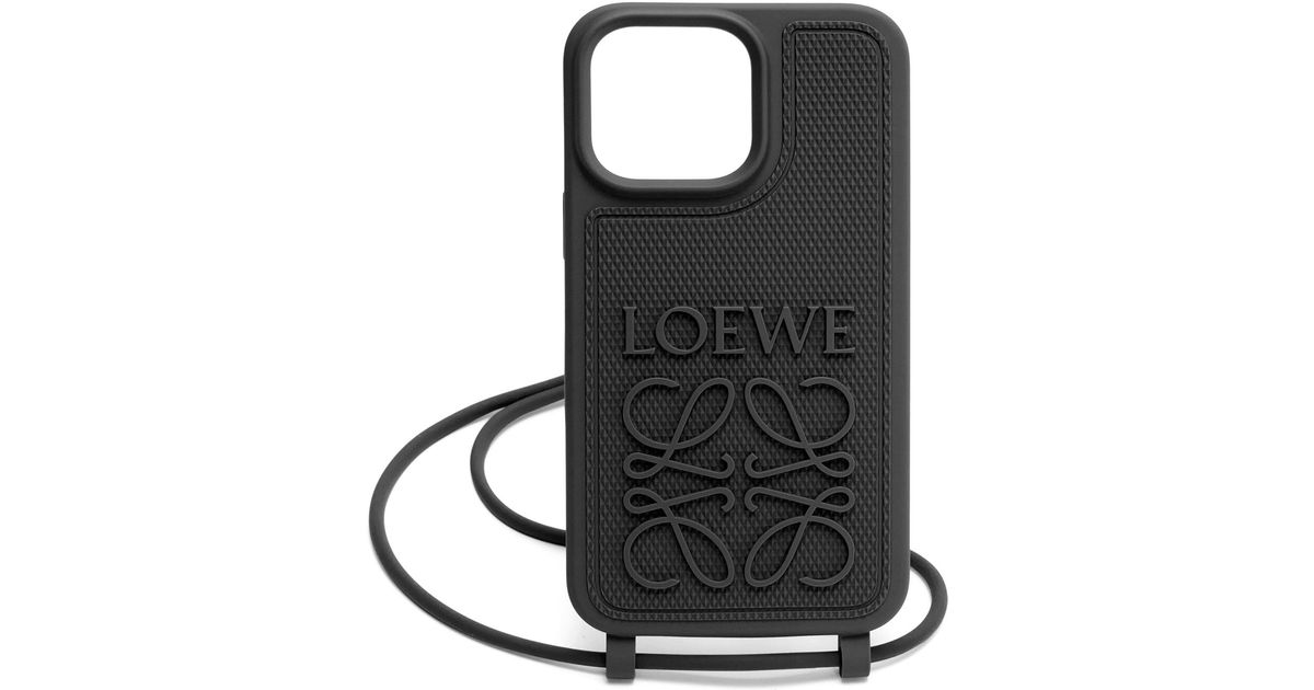 Loewe Luxury Iphone 14 Pro Max Case In Diamond Rubber With A Strap For