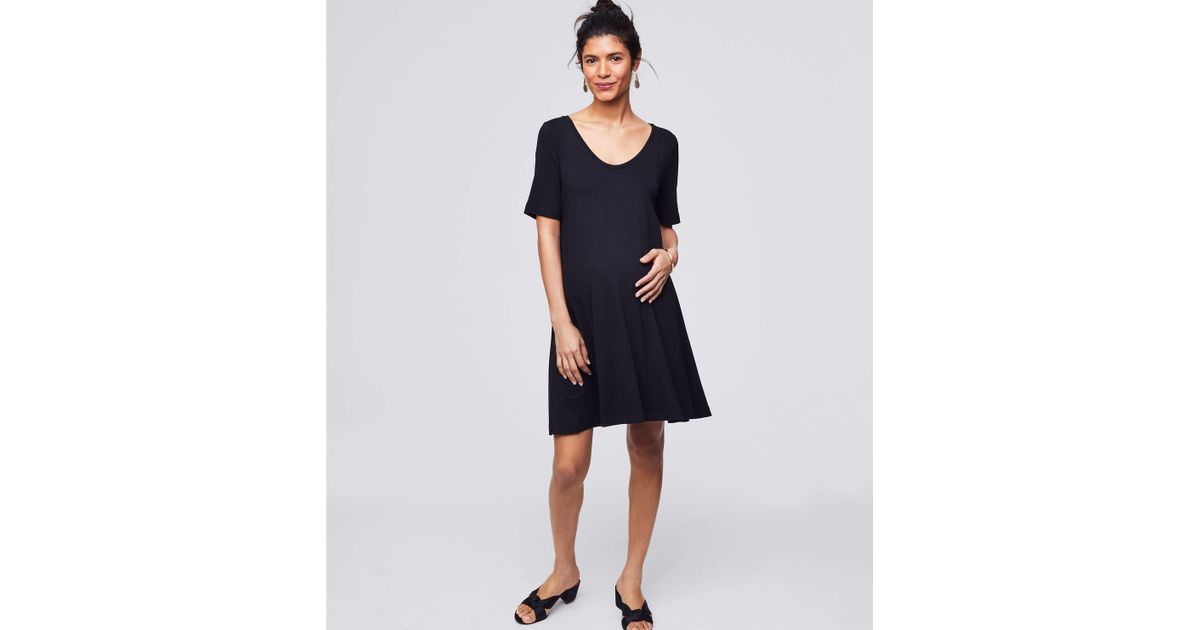 loft black swing dress