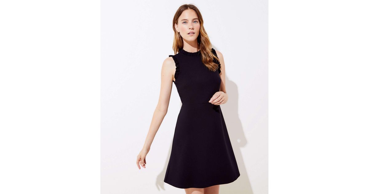 loft black ruffle dress