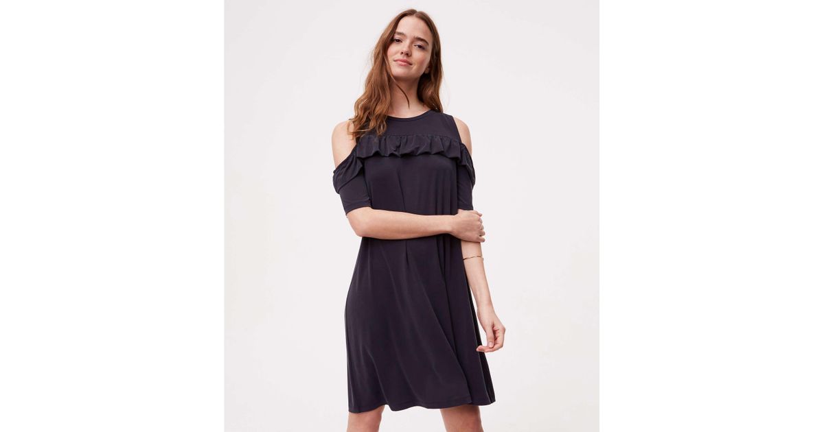 loft black ruffle dress