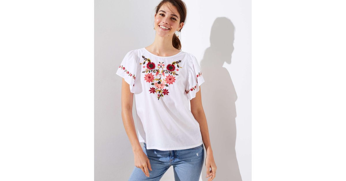 loft embroidered top