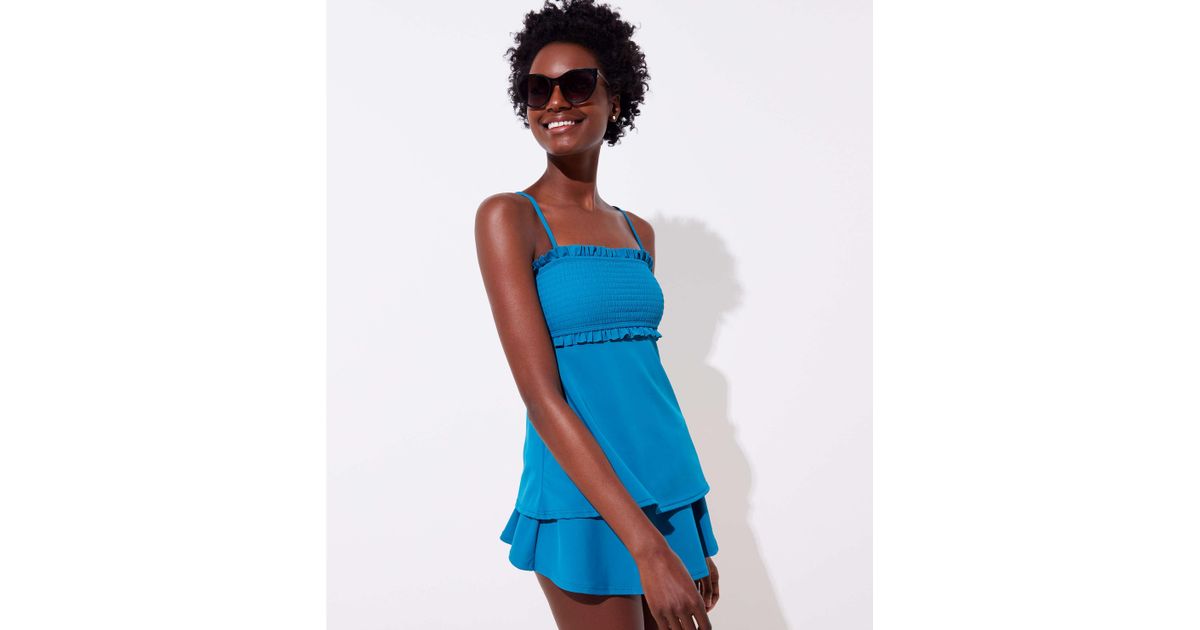 smocked tankini top