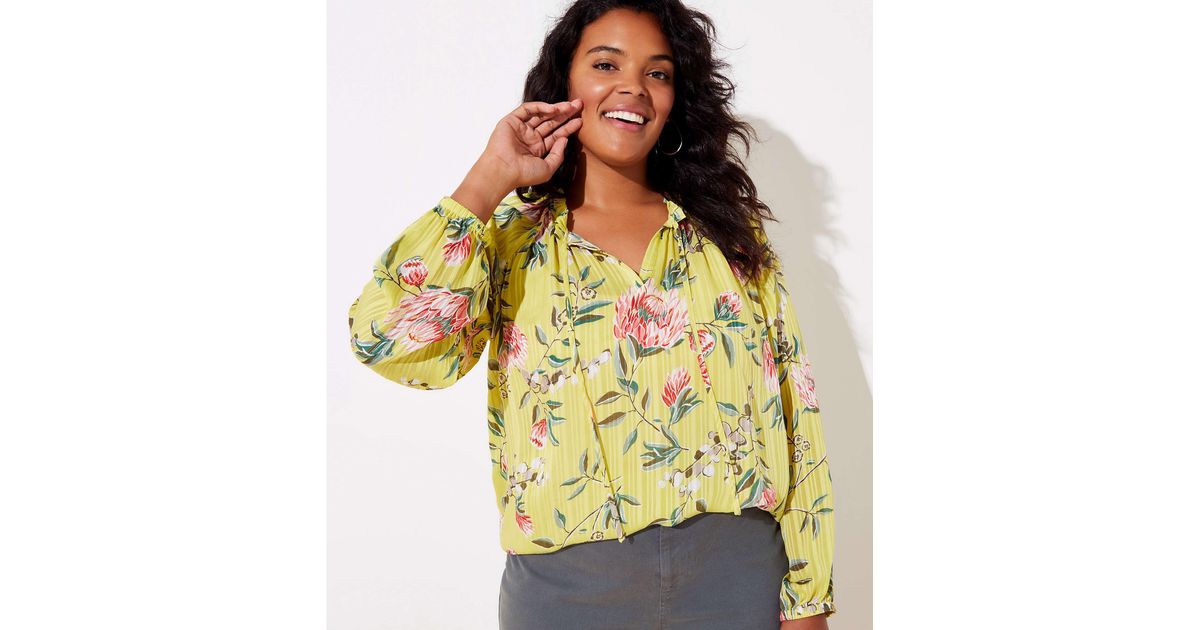 loft tie neck blouse