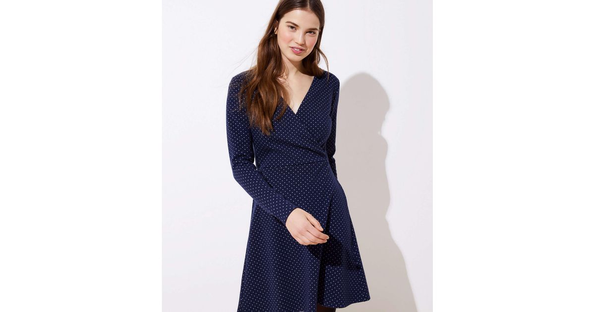 geo jacquard knit wrap dress