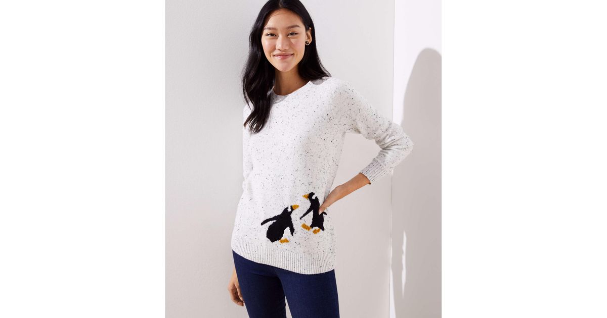 Womens Ladies Xmas Christmas Penguin Sequin New Sable Jumper Sweater
