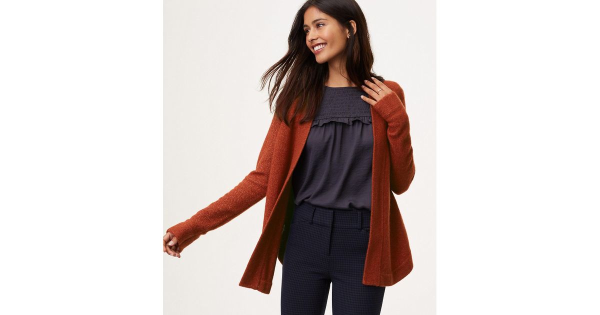 women's loft shirttail open cardigan
