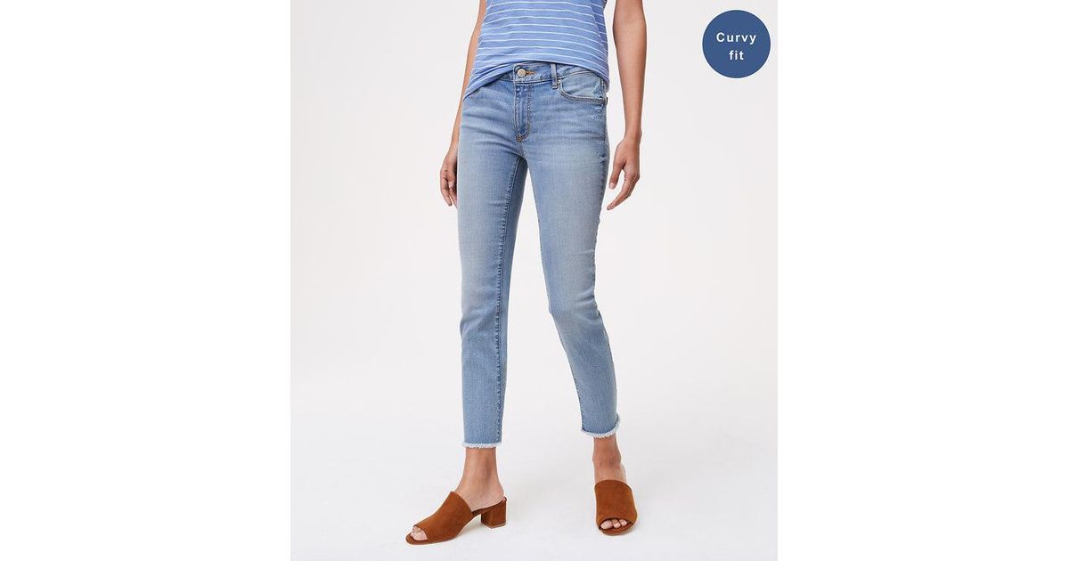 loft curvy skinny crop jeans