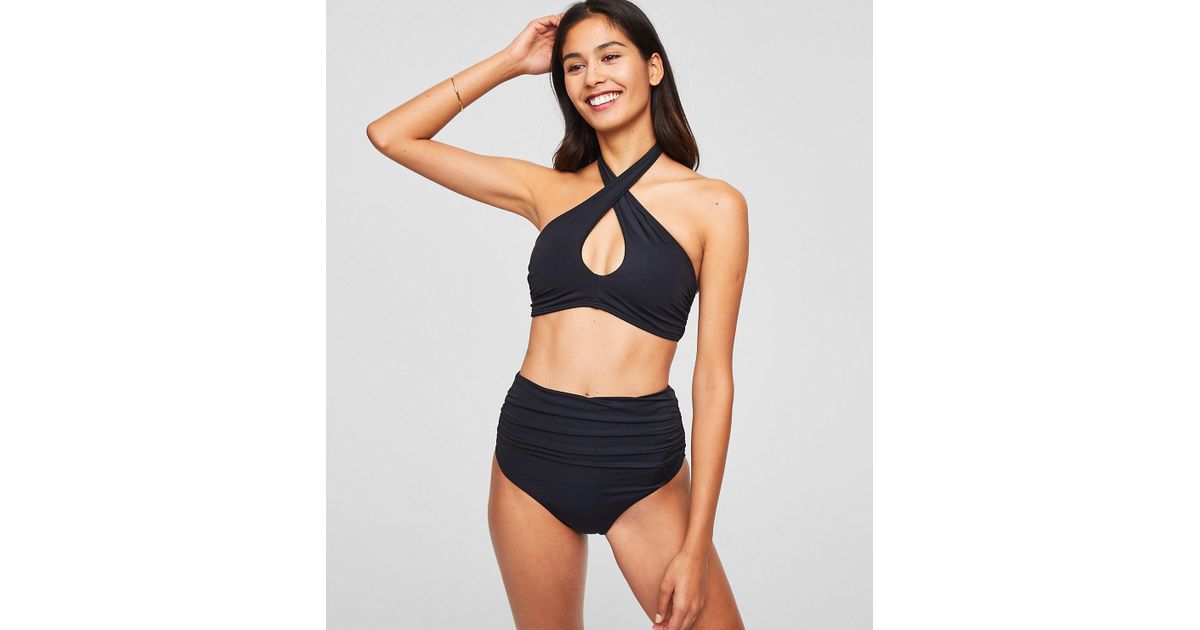 crossover halter bikini top